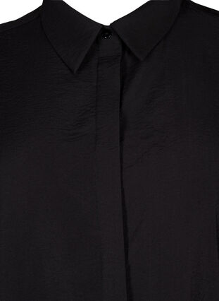 ZizziLang shirt van viscose met korte mouwen, Black, Packshot image number 2