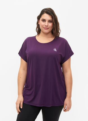 ZizziTrainings T-shirt met korte mouwen, Purple Pennant, Model image number 0