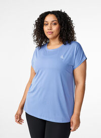 Effen gekleurd T-shirt voor sporten, Colony Blue, Model