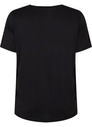 ZizziT-shirt van Tencel ™ Modal met ronde hals, Black, Packshot image number 1