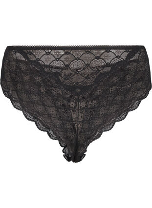 Zizzi Culotte brésilienne en dentelle, Black, Packshot image number 1