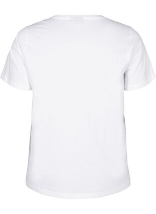 ZizziBiologisch katoenen T-shirt met print, Bright White Printet, Packshot image number 1