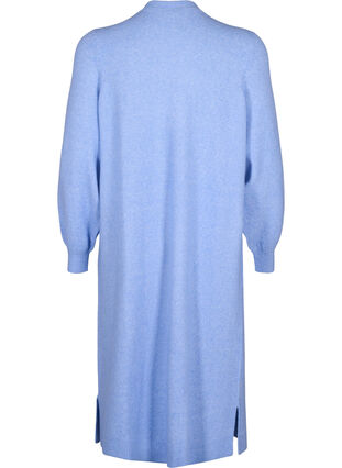 Zizzi Long cardigan tricoté avec poches, Cornflower Blue Mel., Packshot image number 1