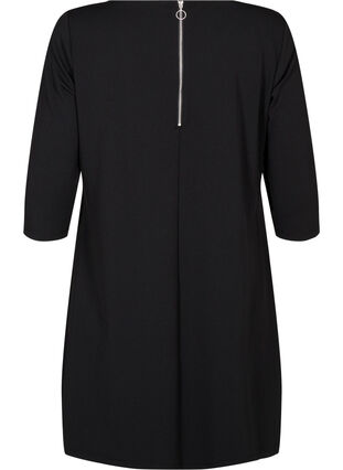 Zizzi FLASH - Robe trapèze courte avec manches 3/4, Black, Packshot image number 1