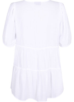 ZizziA-lijn viscose tuniek met veterdetail, Bright White, Packshot image number 1