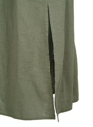 Robe sans manches en mélange de coton avec du lin, Deep Lichen Green, Packshot image number 3