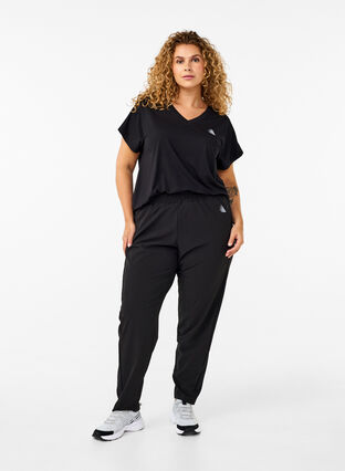 ZizziT-shirt met V-hals, Black, Model image number 2