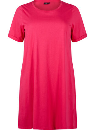 ZizziKatoenen T-shirtjurk, Bright Rose, Packshot image number 0