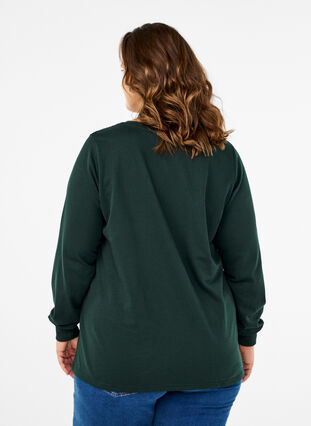 Zizzi Sweatshirt avec ornements en dentelle, Scarab, Model image number 1