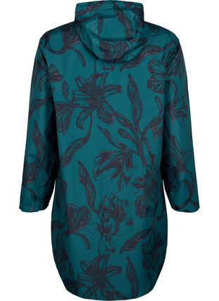 ZizziRegenjas met print, Deep Teal Black, Packshot image number 1