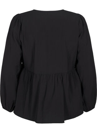 ZizziViscose blouse met strikjes en lange mouwen, Black White Bow, Packshot image number 1