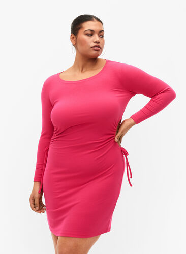 bereik kunstmest stel voor Strakke jurk met halslijn - Roze - Maat 42-60 - Zizzi