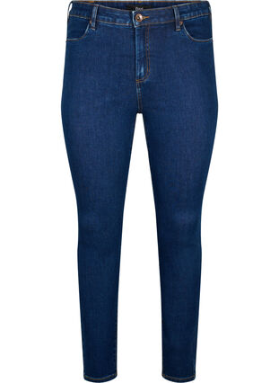 ZizziAmy jeans met een hoge taille en super slanke pasvorm, Dark blue, Packshot image number 0