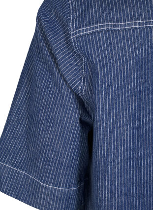 ZizziKrijtstreep spijkerjurk met borstzakken, Blue Denim Stripe, Packshot image number 3