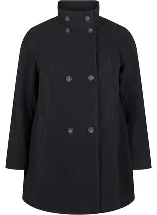 Zizzi Trench court avec coupe trapèze, Black, Packshot image number 0