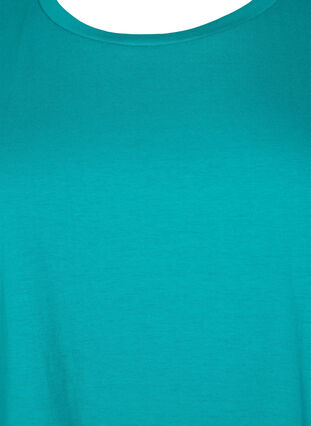 ZizziT-shirt met korte mouwen van katoenmix, Teal Blue, Packshot image number 2