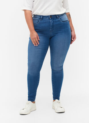 ZizziSuper slim Amy jeans met hoge taille, Light blue, Model image number 2