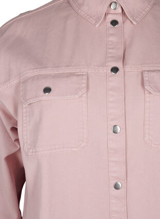 ZizziEffen denim overhemd met borstzakken, Pale Mauve, Packshot image number 2