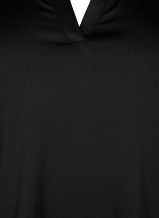 ZizziPoloshirt met V-hals, Black, Packshot image number 2