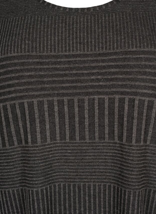 ZizziJurk met 3/4 mouwen en strepen, Dark Grey Mélange, Packshot image number 2