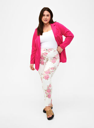 Zizzi Blazer simple avec fermeture à boutons, Raspberry Sorbet, Model image number 2