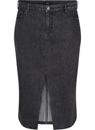 Denim rok met split aan de voorkant, Dark Grey Denim, Packshot