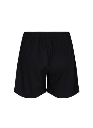 Zizzi Short ample en mélange de coton avec du lin, Black, Packshot image number 1