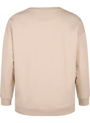 Zizzi Sweatshirt à col rond, Simply Taupe, Packshot image number 1