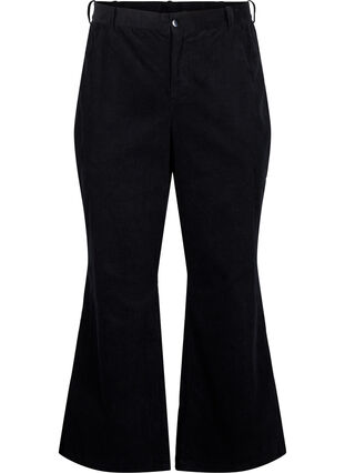 ZizziBootcut ribbroek met hoge taille, Black, Packshot image number 0