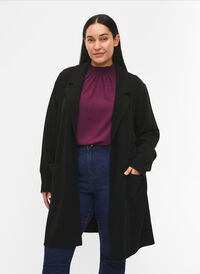 FLASH - Blazer long avec des poches, Black, Model