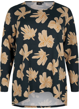 ZizziGebloemde blouse met lange mouwen, Scarab Big FlowerAOP, Packshot image number 0