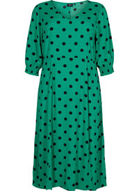 Polka stippen viscose midi jurk