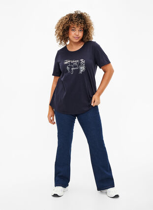 ZizziFLASH - T-shirt met motief, Navy Blazer Bloom, Model image number 2