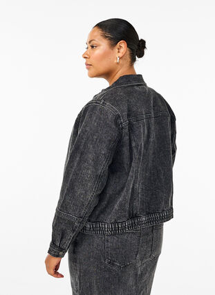 ZizziSpijkerjasje met verborgen ritssluiting, Dark Grey Denim, Model image number 1