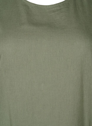 Robe sans manches en mélange de coton avec du lin, Deep Lichen Green, Packshot image number 2