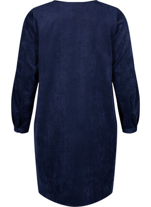 Zizzi Robe courte en velours avec poches, Medieval Blue, Packshot image number 1