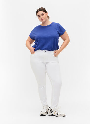 Zizzisuper slim fit Amy jeans met hoge taille, White, Model image number 0