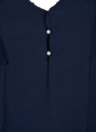 ZizziBlouse met gestippelde textuur en korte mouwen, Navy Blazer, Packshot image number 2