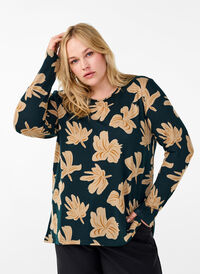 Gebloemde blouse met lange mouwen, Scarab Big FlowerAOP, Model