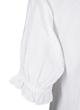 ZizziViscose blouse met korte mouwen en ruches, Bright White, Packshot image number 3