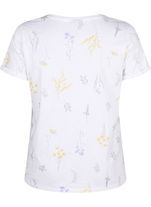 ZizziT-shirt van biologisch katoen met bloemenprint, Bright W. AOP, Packshot image number 1