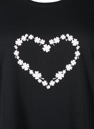 Zizzi FLASH - T-shirt avec motif, Black Flower Heart , Packshot image number 2