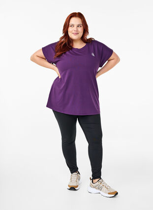 ZizziEffen gekleurd T-shirt voor sporten, Purple Pennant, Model image number 2