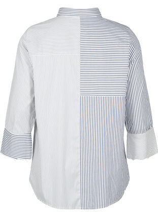 Zizzi Chemise à manches longues avec rayures, Lava Smoke Stripe, Packshot image number 1