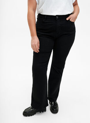 Zizzi Jeans bootcut Ellen à taille haute, Black, Model image number 2