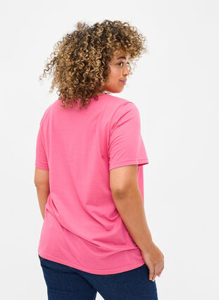 ZizziFLASH - T-shirt met motief, Hot Pink Amour, Model image number 1