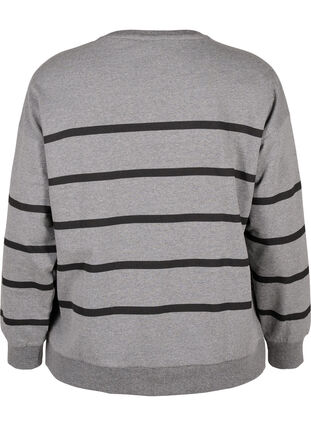 Zizzi Sweatshirt à col rond, MGM w. Black Stripe, Packshot image number 1