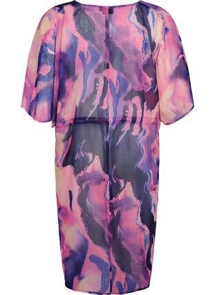 Zizzi Kimono de plage avec imprimé, Purple Swirl, Packshot image number 1