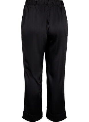 ZizziSatijnen pyjamabroek met elastische tailleband, Black, Packshot image number 1