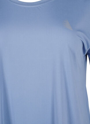 Zizzi T-shirt de sport uni, Colony Blue, Packshot image number 2